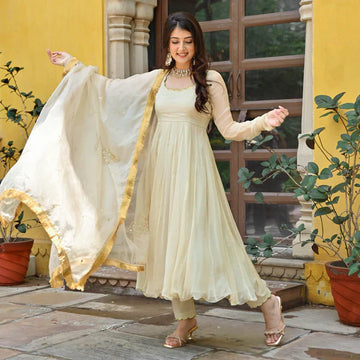 Anarkali Suit Set & Pant With Dupatta