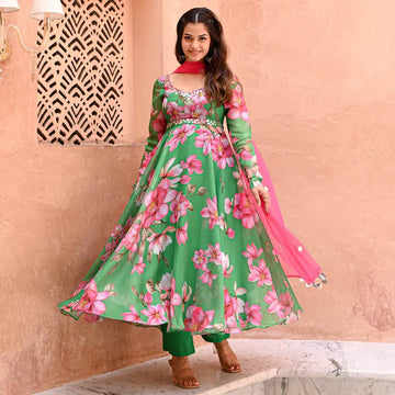 Anarkali Suit Set & Pant With Dupatta