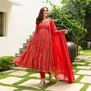 Anarkali Suit Set & Pant With Dupatta