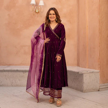 Anarkali Suit Set & Pant With Dupatta