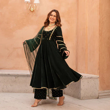 Anarkali Suit Set & Pant With Dupatta