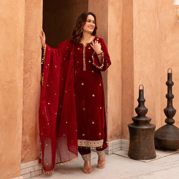Anarkali Suit Set & Pant With Dupatta