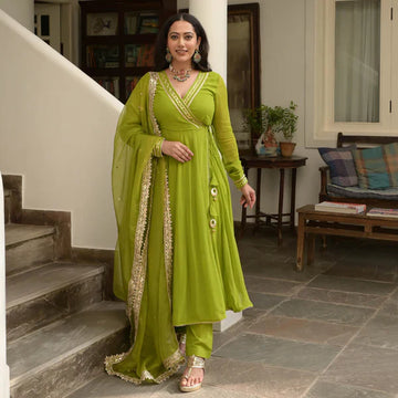 Anarkali Suit Set & Pant With Dupatta
