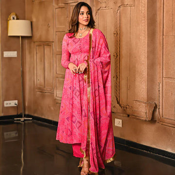 Anarkali Suit Set & Pant With Dupatta