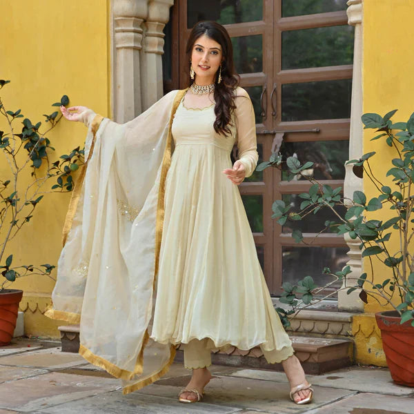 Anarkali Suit Set & Pant With Dupatta