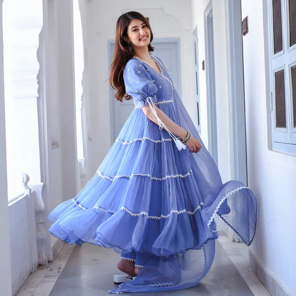Anarkali Suit Set & Pant With Dupatta