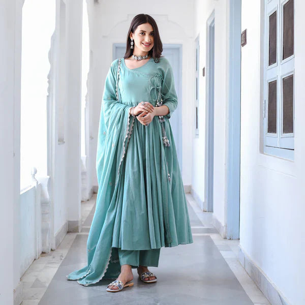 Anarkali Suit Set & Pant With Dupatta