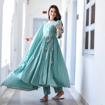 Anarkali Suit Set & Pant With Dupatta
