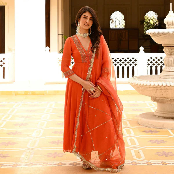 Anarkali Suit Set & Pant With Dupatta