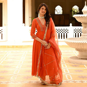 Anarkali Suit Set & Pant With Dupatta