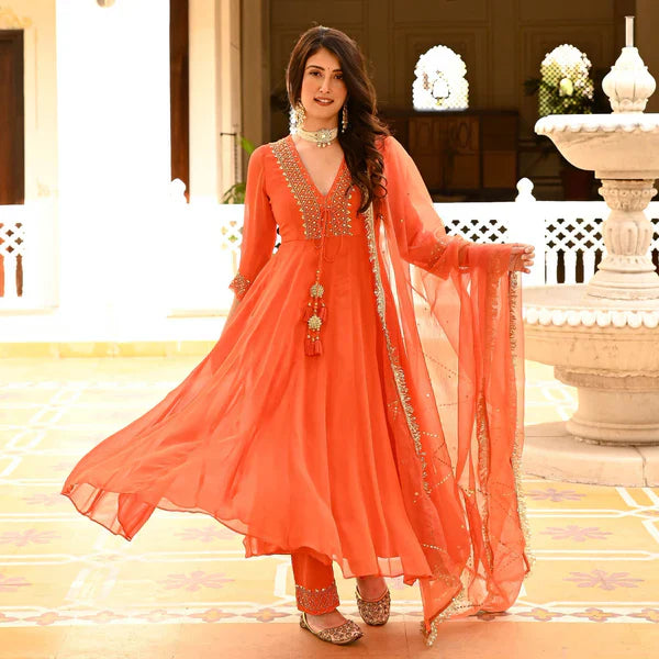 Anarkali Suit Set & Pant With Dupatta