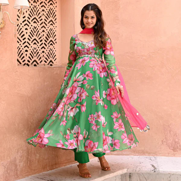 Anarkali Suit Set & Pant With Dupatta