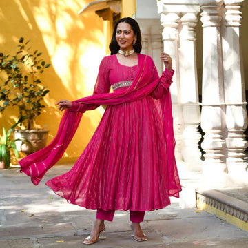 Anarkali Suit Set & Pant With Dupatta