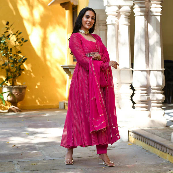 Anarkali Suit Set & Pant With Dupatta