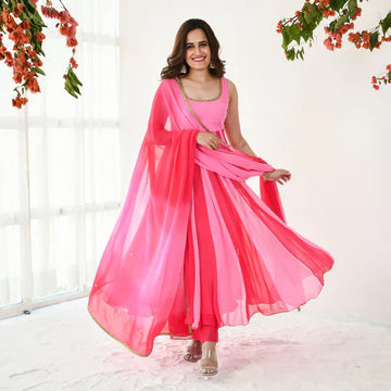 Anarkali Suit Set & Pant With Dupatta