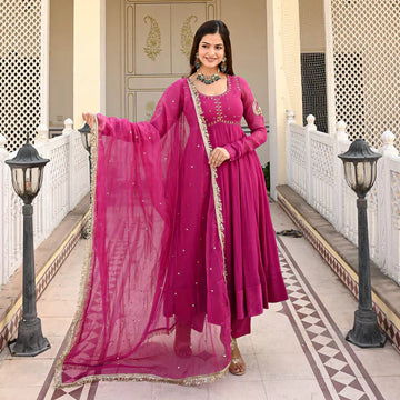 Anarkali Suit Set & Pant With Dupatta