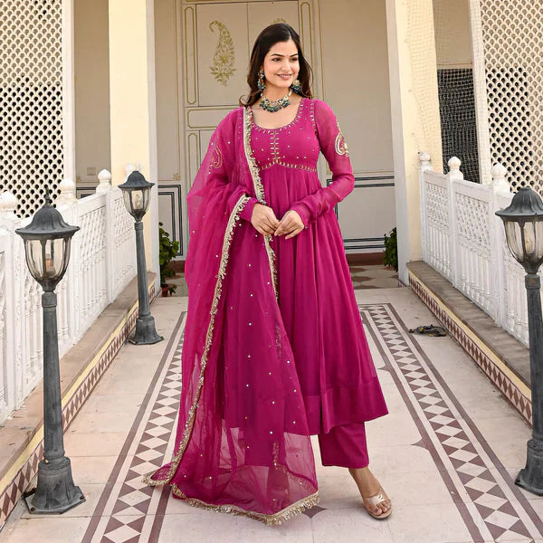 Anarkali Suit Set & Pant With Dupatta