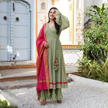 Anarkali Suit Set & Pant With Dupatta