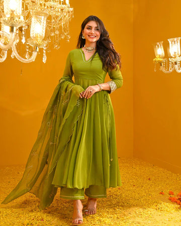 Anarkali Suit Set & Pant With Dupatta